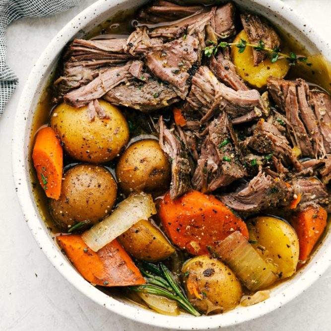pot roast in a bowl
